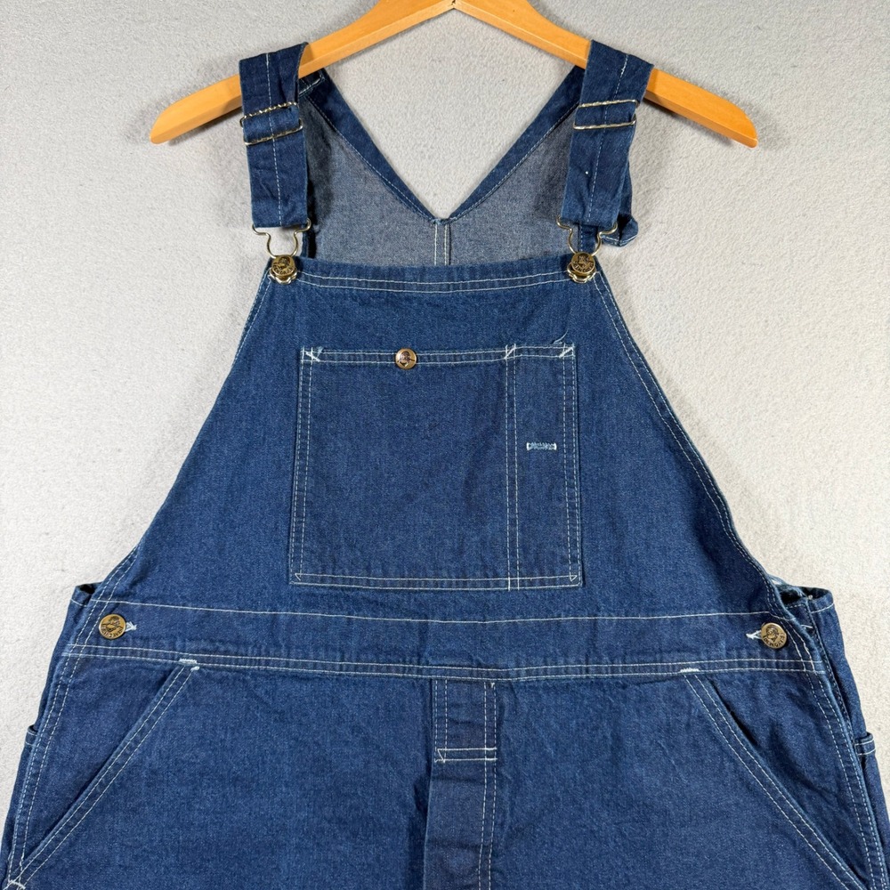 Ben Davis Mens Vintage Denim Overalls Dark Wash Made in USA 40x28 Bib Workwear